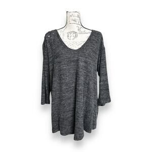 New Torrid Super Soft Plush Black Laceup Shoulder Brushed Hacci Top 12152247 1X